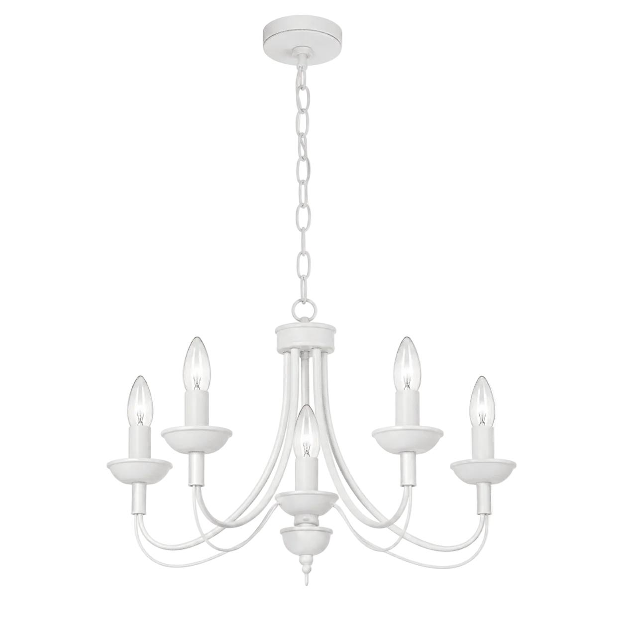 5 Light White Chandelier