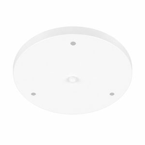 250mm matt white ceiling cup with three outlets for pendant lights, featuring a minimalist design.