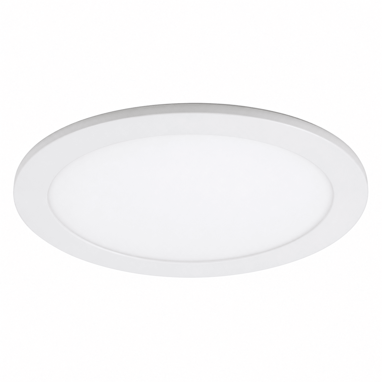 Round, white recessed LED downlight with a smooth surface, designed for modern indoor lighting.