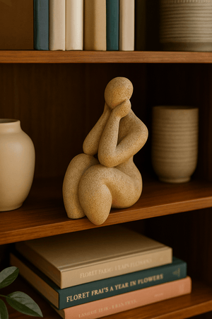 Figurine Craft - Brown Plus Size Lady Excited - Future Decor