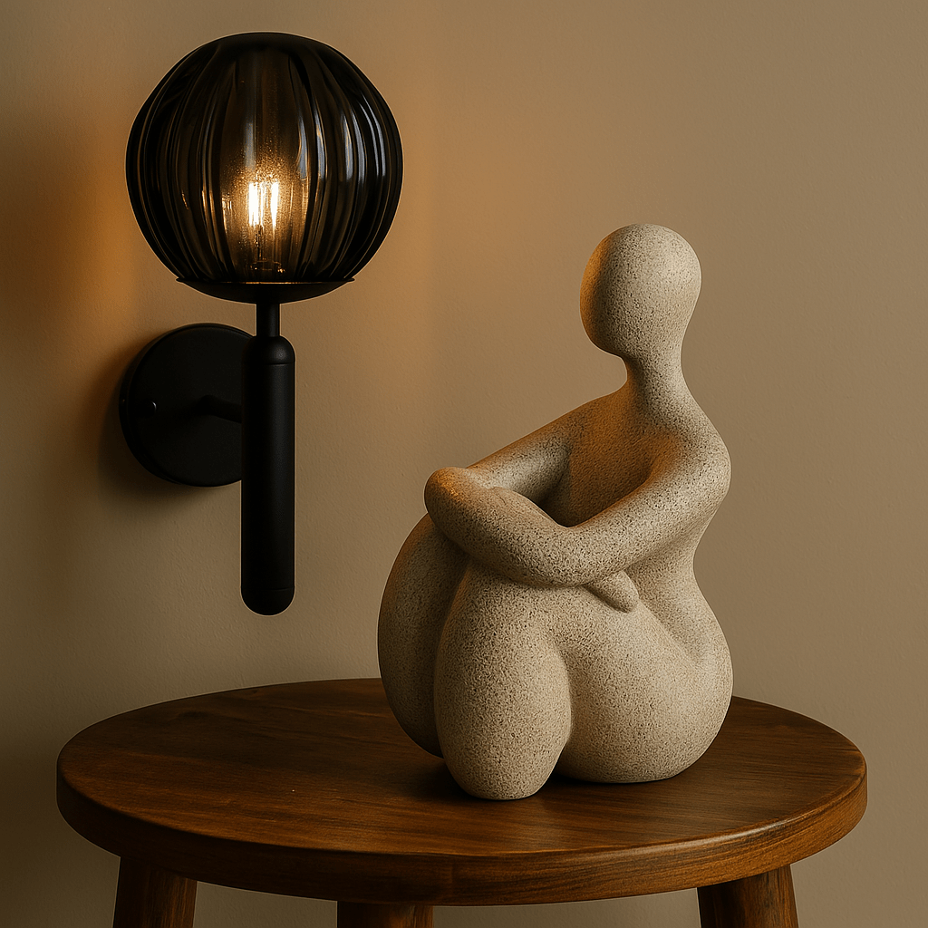 Figurine Craft - Brown Plus Size Lady Resting - Future Decor