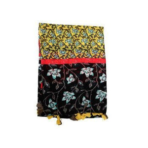 Floral Elegance Scarf in Red and Yellow - Future Decor