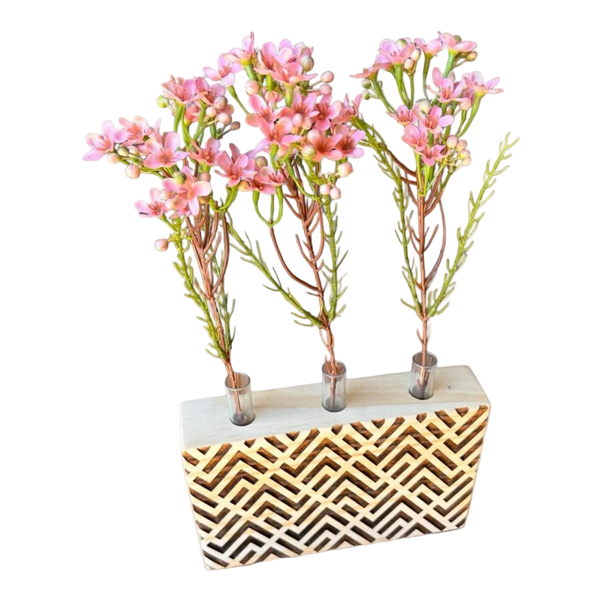 Flower Holder 3 Hole Tube - Zig Zag