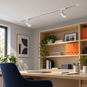 3-Wire Recessed Track Light White - White / 1m shown installed in a lifestyle setting