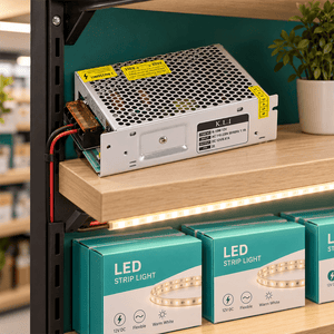 80W LED 12V Power Supply for Strip Light shown installed in a lifestyle setting