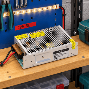 80W LED 12V Power Supply for Strip Light shown installed in a lifestyle setting