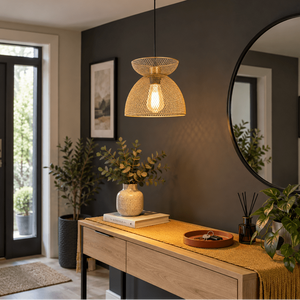Sophia Gold Pendant Light shown installed in a lifestyle setting