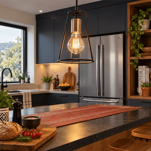 4W Dimmable Clear A60 Filament LED Bulb – E27, 2700K Warm White shown installed in a lifestyle setting