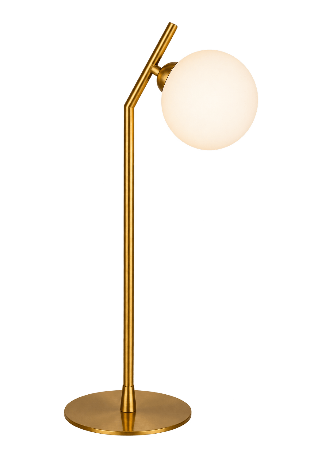 G9 glass and gold table lamp on a transparent background