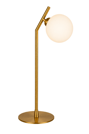 G9 glass and gold table lamp on a transparent background