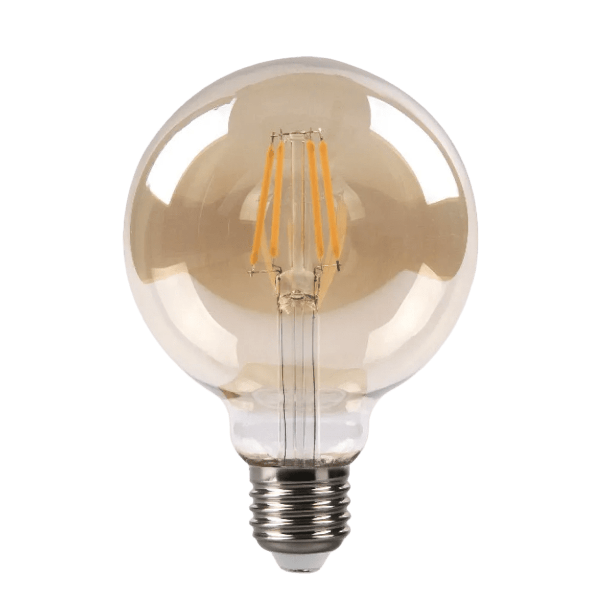 6W G95 bronze LED filament bulb, 2200K, on white background, 1254 × 1254