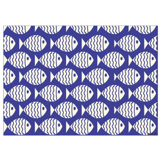Gift Wrap Sheet - Blue Cream Fish - Future Decor