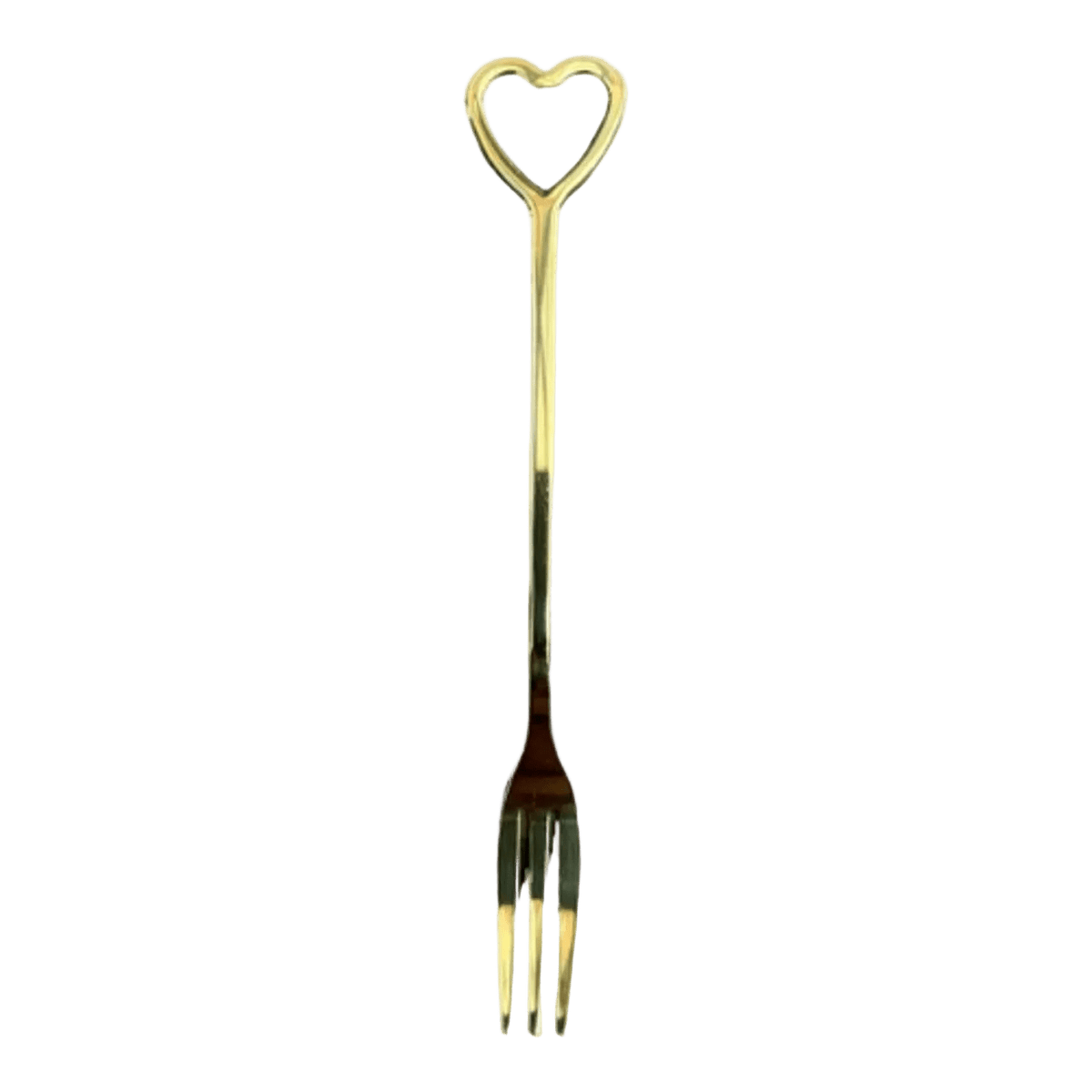 Gold Cake Fork Pack Of 6 - Heart