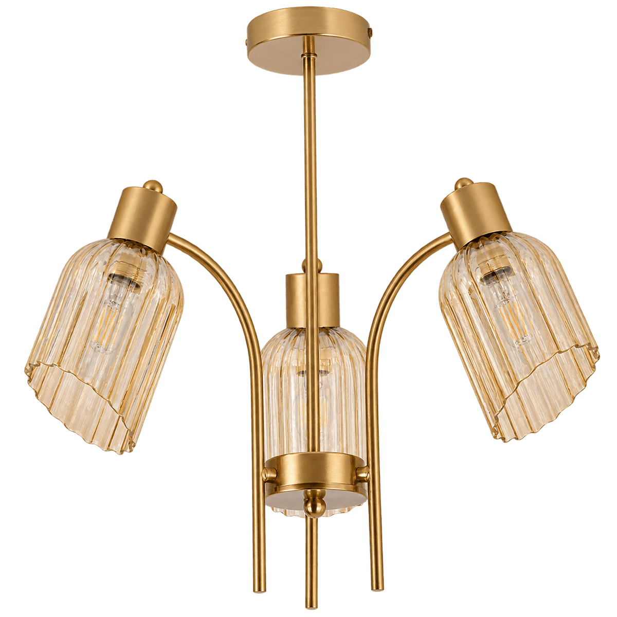 Gold Chandelier Amber Glass, transparent background