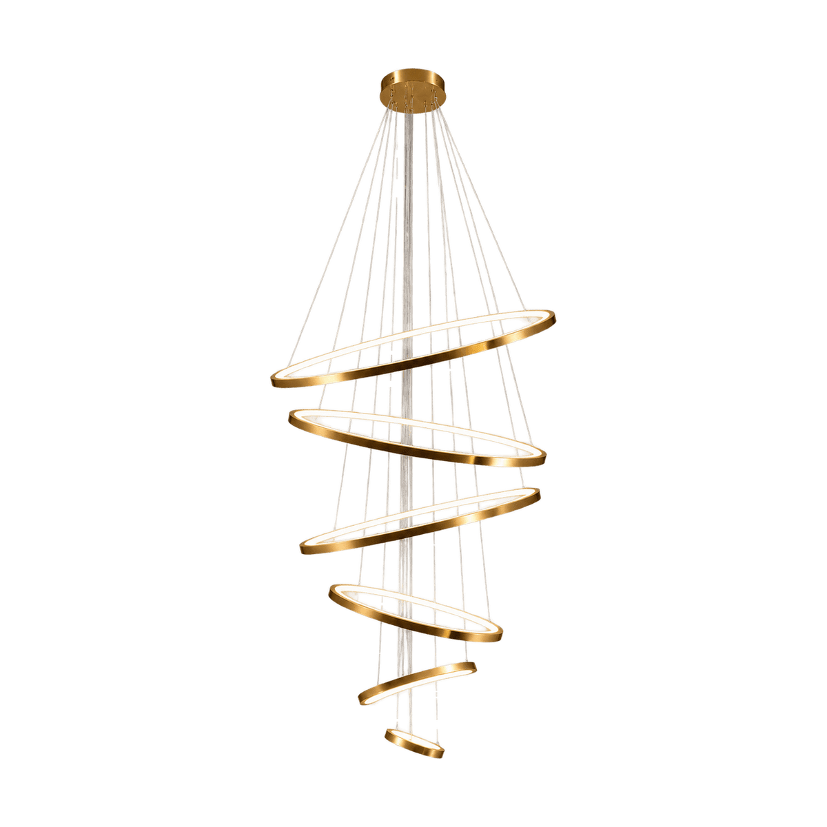 Gold Mega Ribbon LED Pendant Light, transparent background