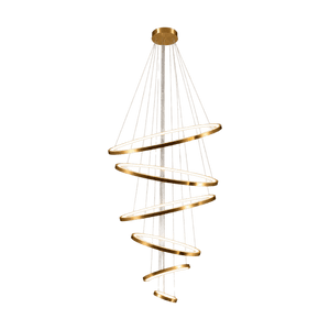 Gold Mega Ribbon LED Pendant Light, transparent background