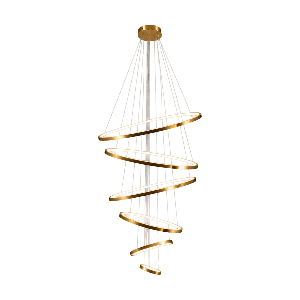 Gold Mega Ribbon LED Pendant Light on white background