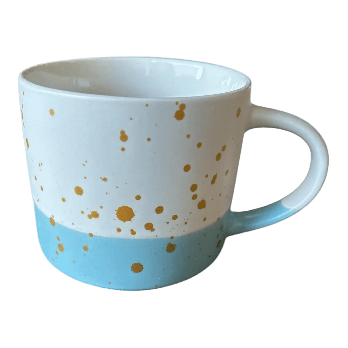 Gold Speckle Blue Base Ceramic Mug