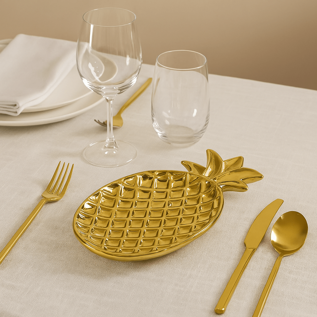 Golden Pineapple Serving Platter - Future Decor