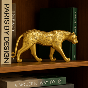 Golden Sunburst Leopard Figurine - Future Decor