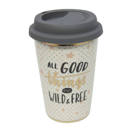 Good Things White Ceramic Travel Mug - Future Decor