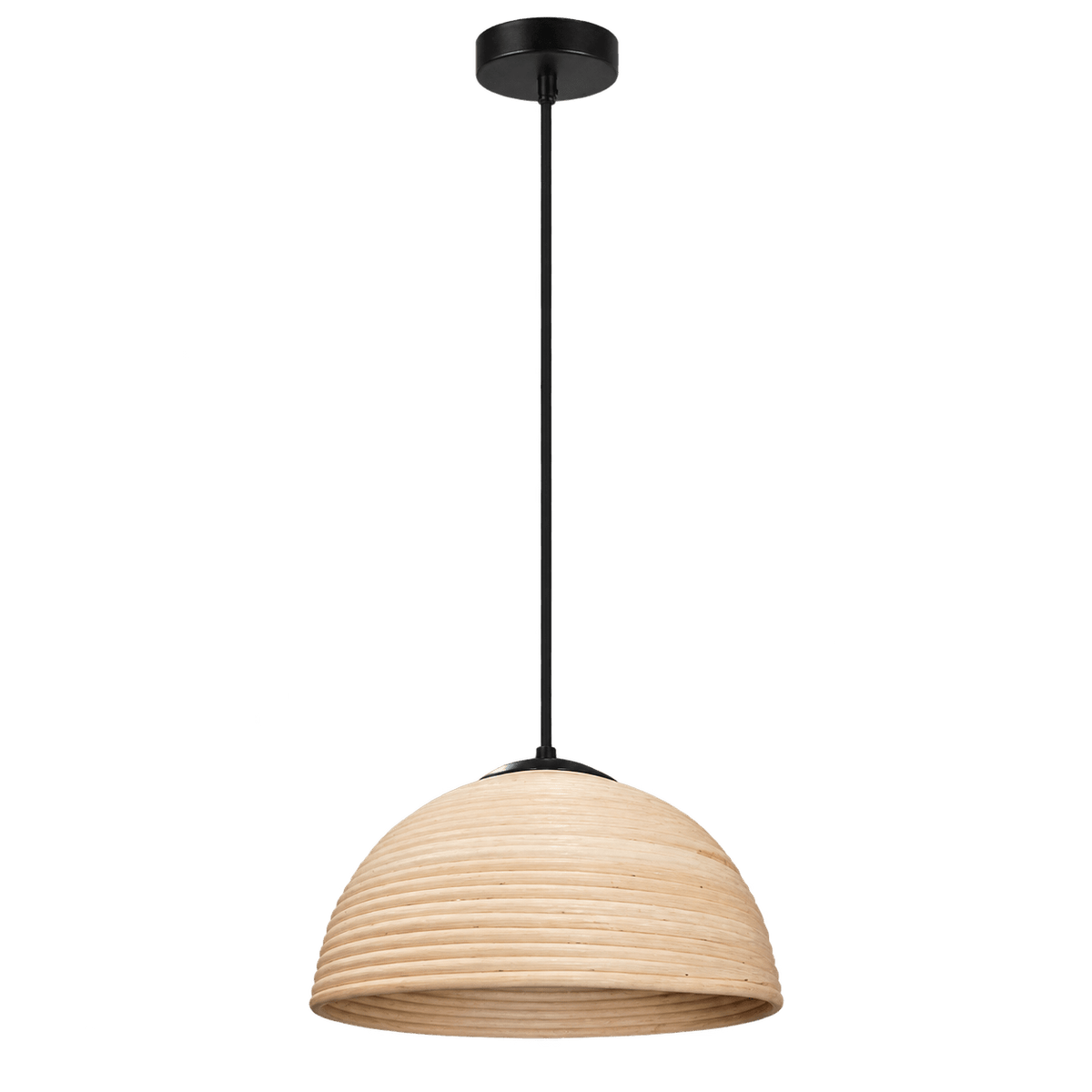 Natural rattan tube pendant light, Medium, cylindrical woven shade