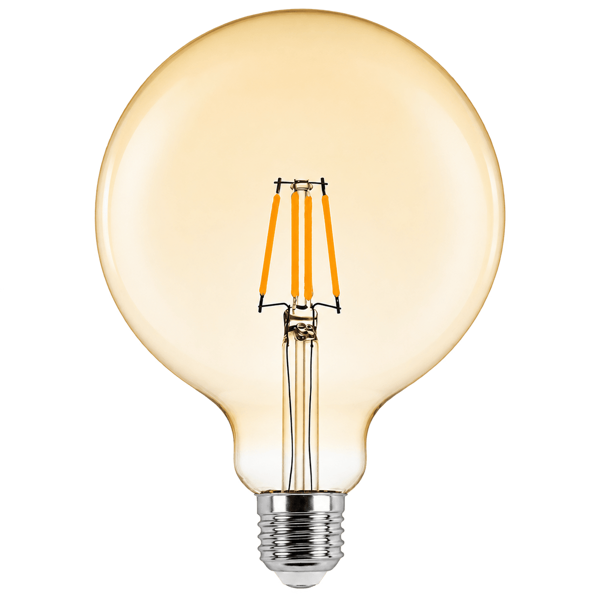 6W Dimmable Amber G125 Filament LED Bulb – E27, 2700K Warm White