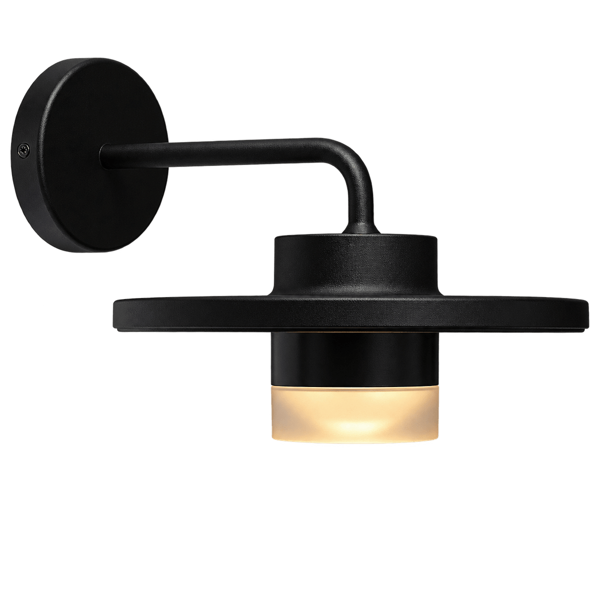 Black Plato Outdoor LED Wall Light, 7W, 3000K, IP54