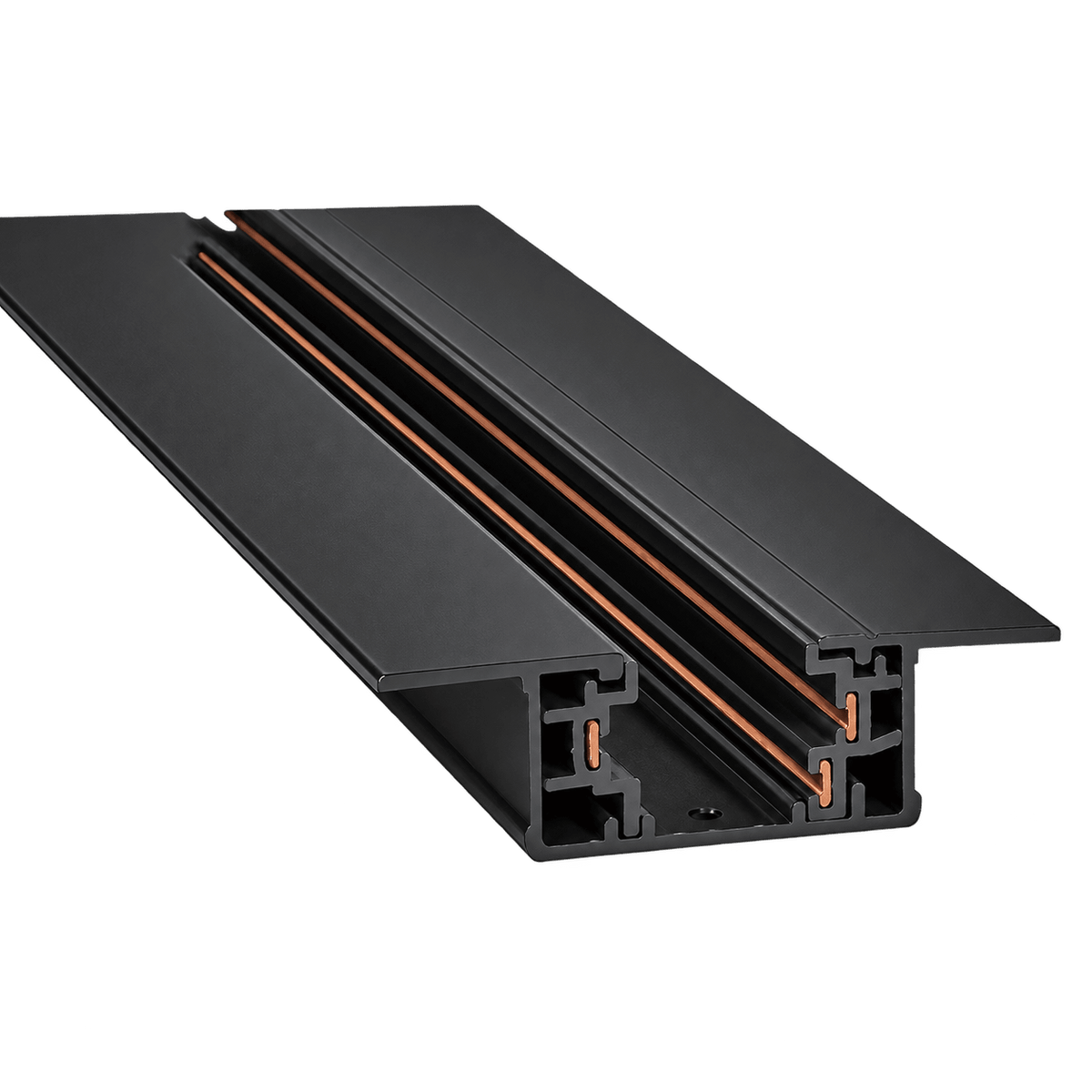 3-Wire Recessed Track Light White - Black / 2m