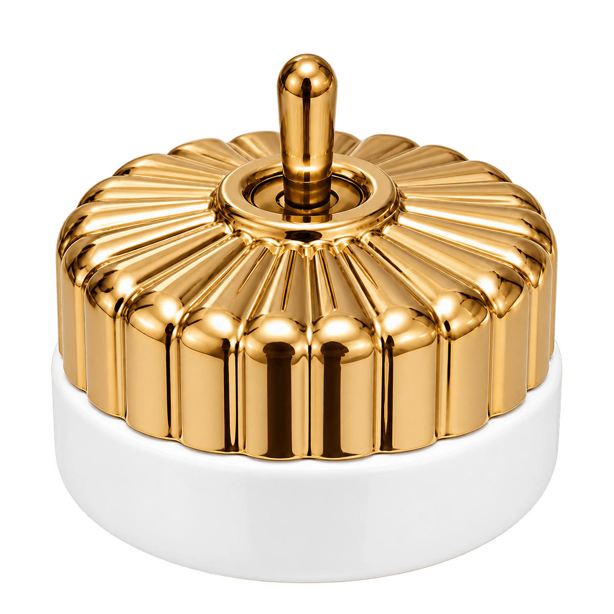 Heritage Brass & Porcelain Switch - Fluted Polished