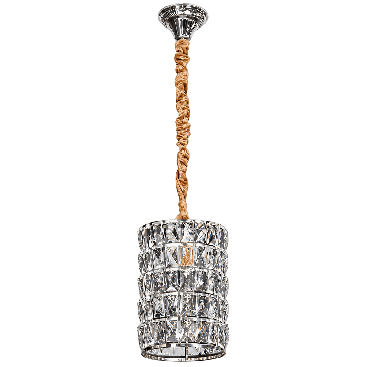 4-Light Satin Gold Crystal Chandelier