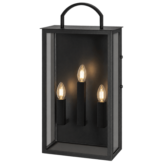 Cambridge Medium Coastal Exterior Wall Lantern - 3 x E14, Black