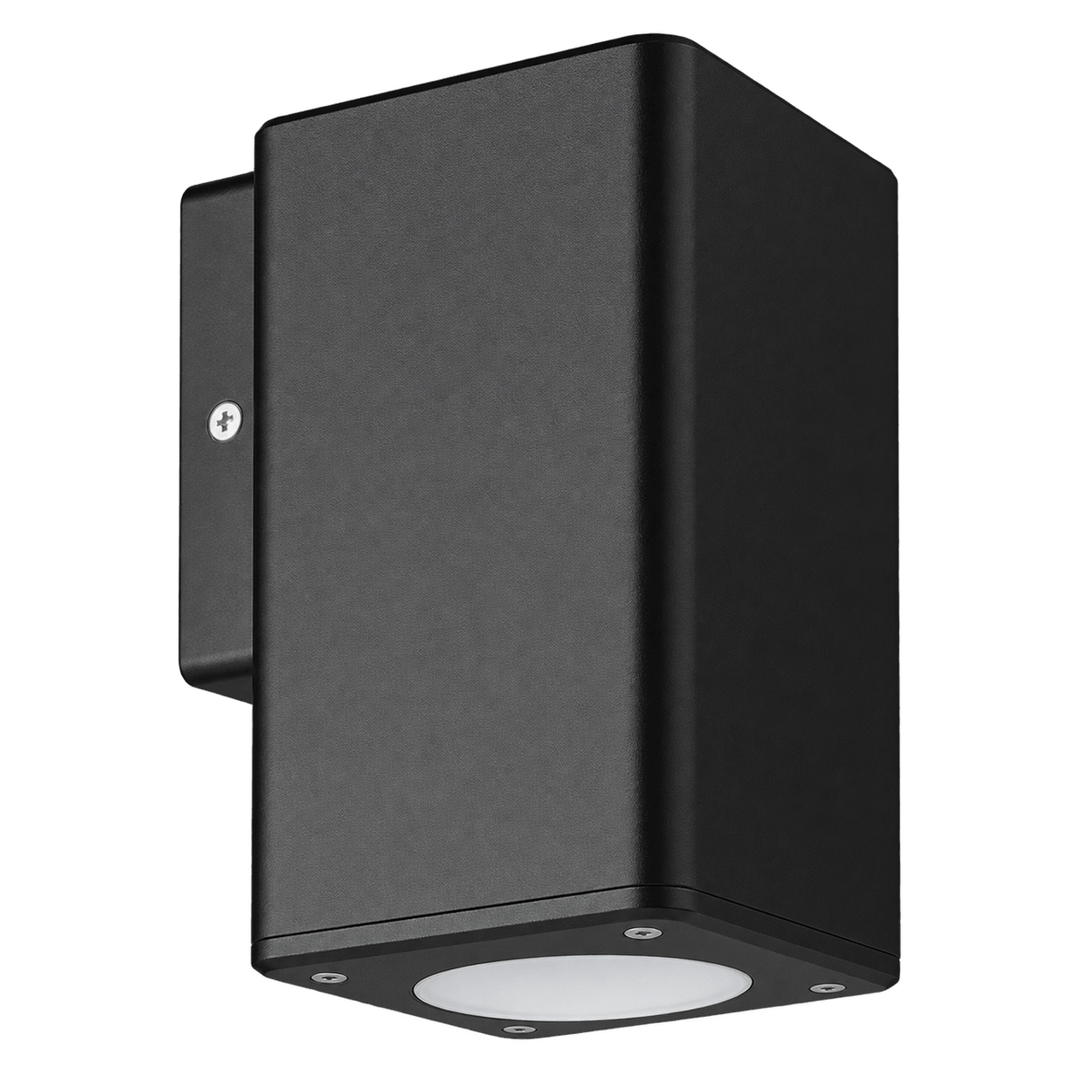Down Facing Square ABS Outdoor Wall Light — Black