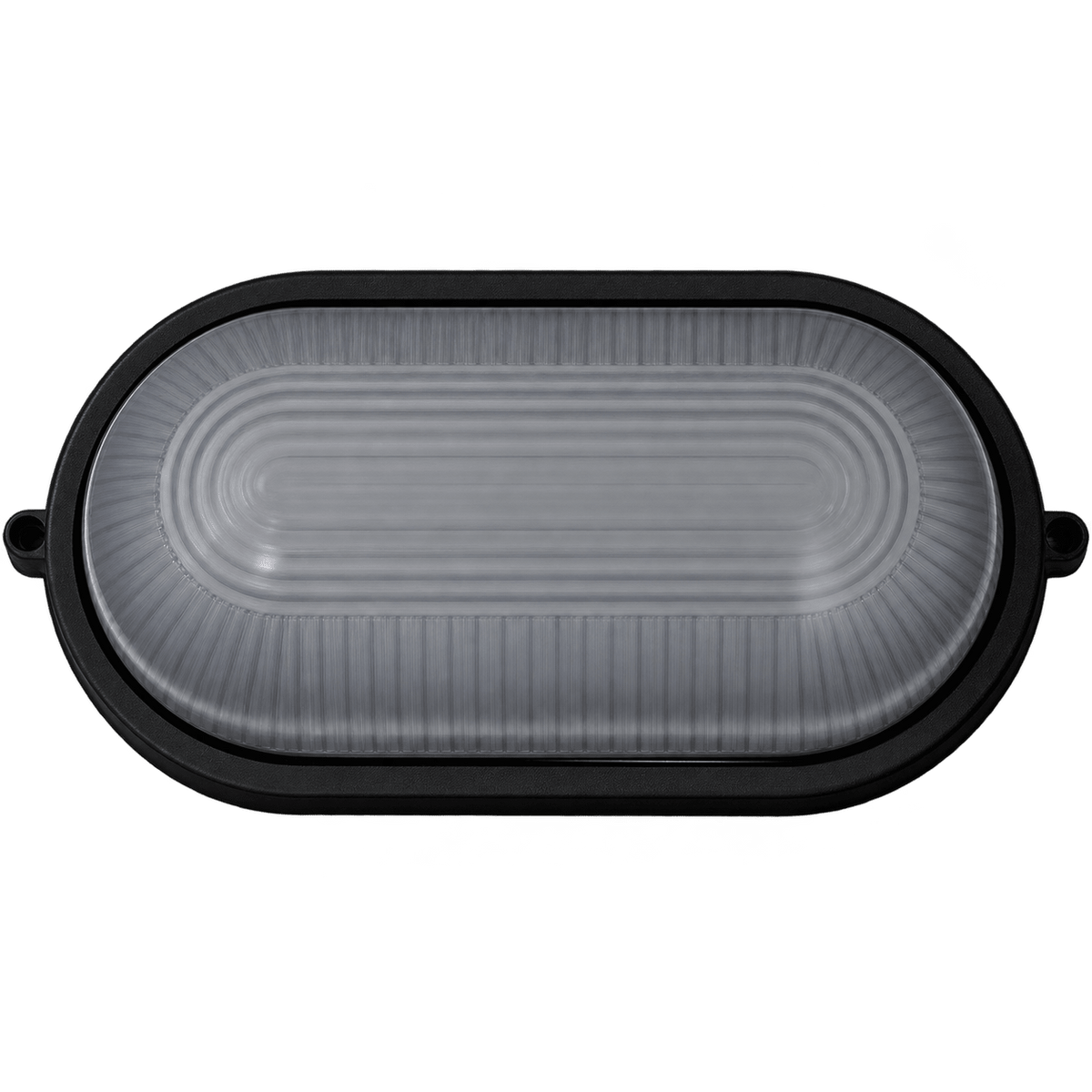 230VAC 9W Black LED Plastic Bulkhead Light (6000K) IP54