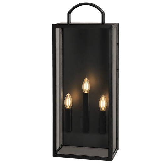Cambridge Large Coastal Exterior Wall Lantern - 3 x E14, Black