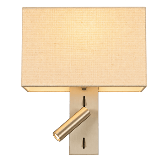 Read & Rest Matt Nickel / Beige Reading Light - E27 + LED