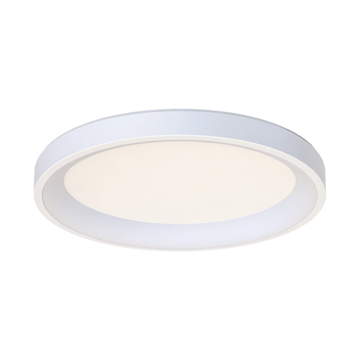 Avery Round Framed Dimmable Warm White Ceiling Light - White, 36 Watt