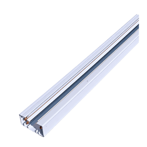White 3-wire track with a sleek finish, featuring two copper conductors and a smooth surface.