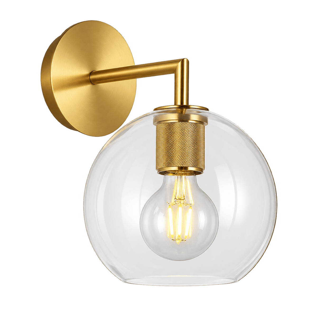 Gold Ball Glass Wall Light, 40W, IP20