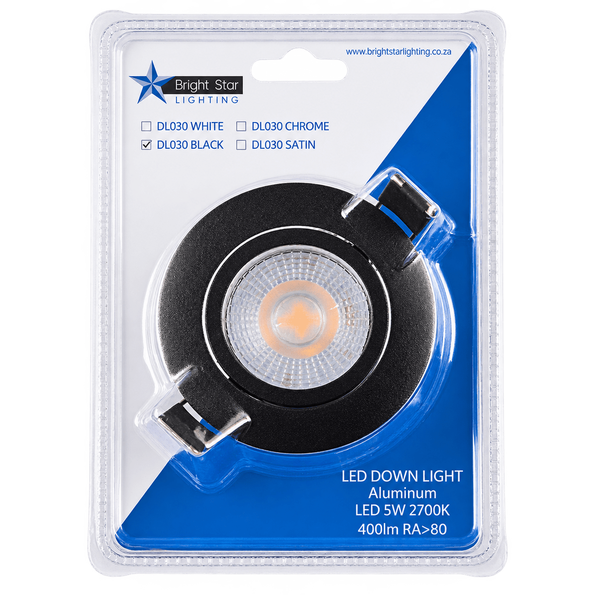 Black LED Downlighter Aluminium Tilt