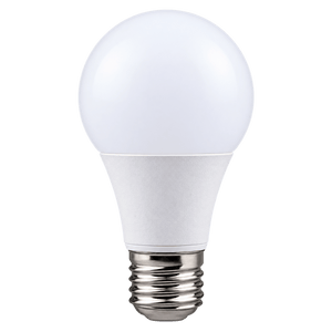 A 10W LED bulb with a round white top and a silver E27 base, featuring a smooth, matte finish.