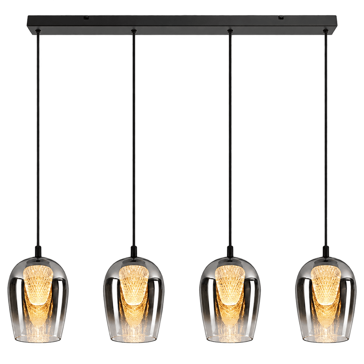 20W LED Crystal Egg & Smoke Glass Pendant Light