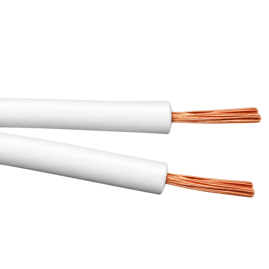 White Ripcord Cable 0.75mm² Flexible 10m