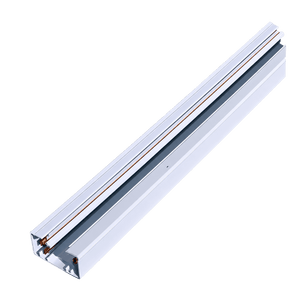 White 3-wire track with two copper conductors, featuring a sleek, rectangular design and smooth finish.