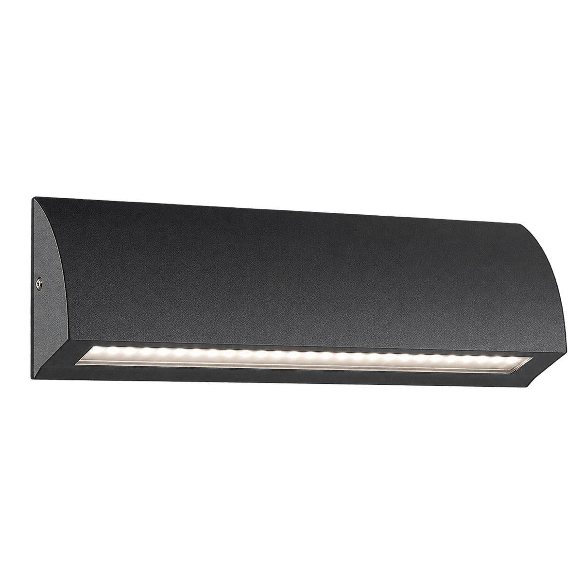 A large, black LED foot light with a curved top and a row of visible light bulbs along the bottom edge.