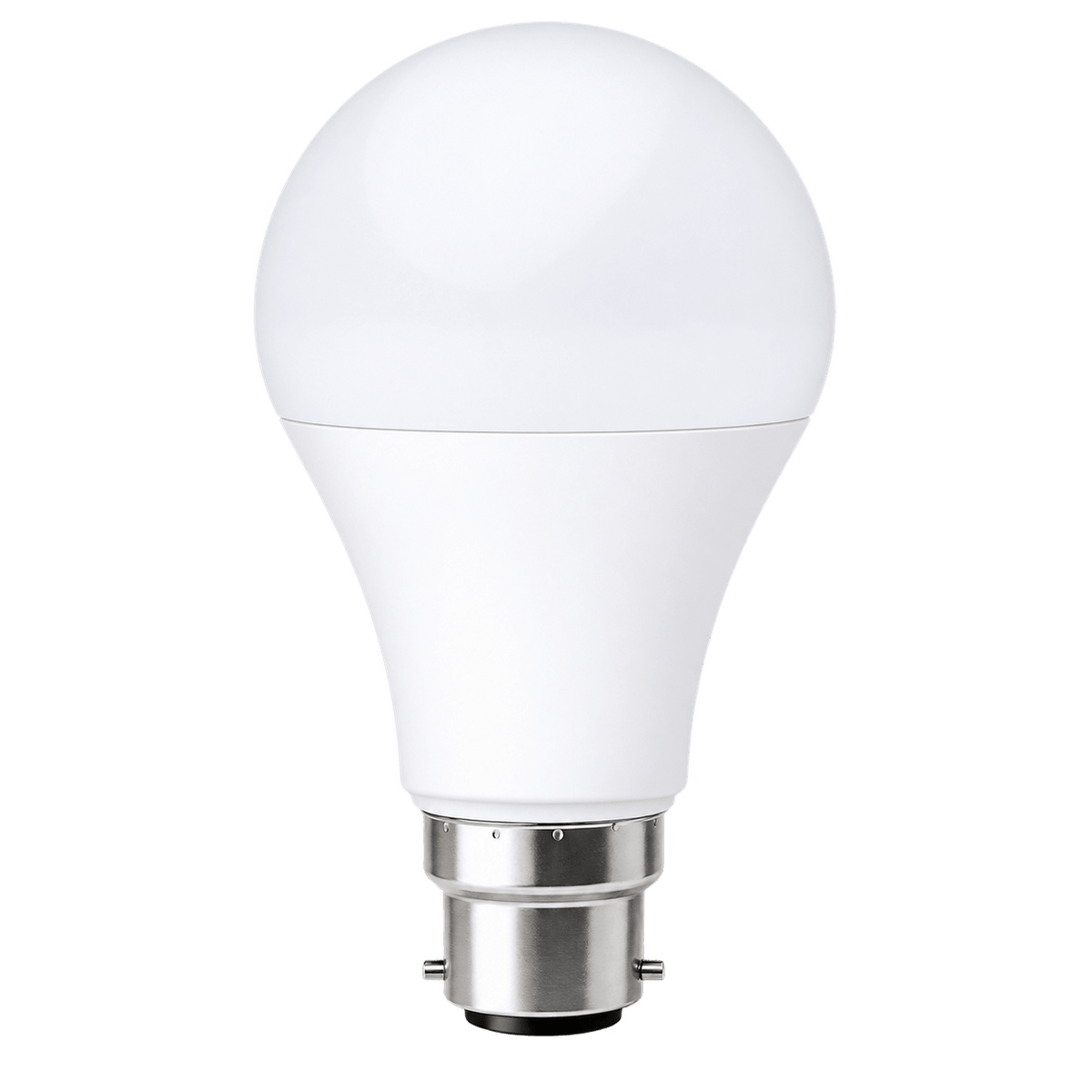 A 15W LED bulb with a rounded white top and a silver B22 base, displayed against a plain background.