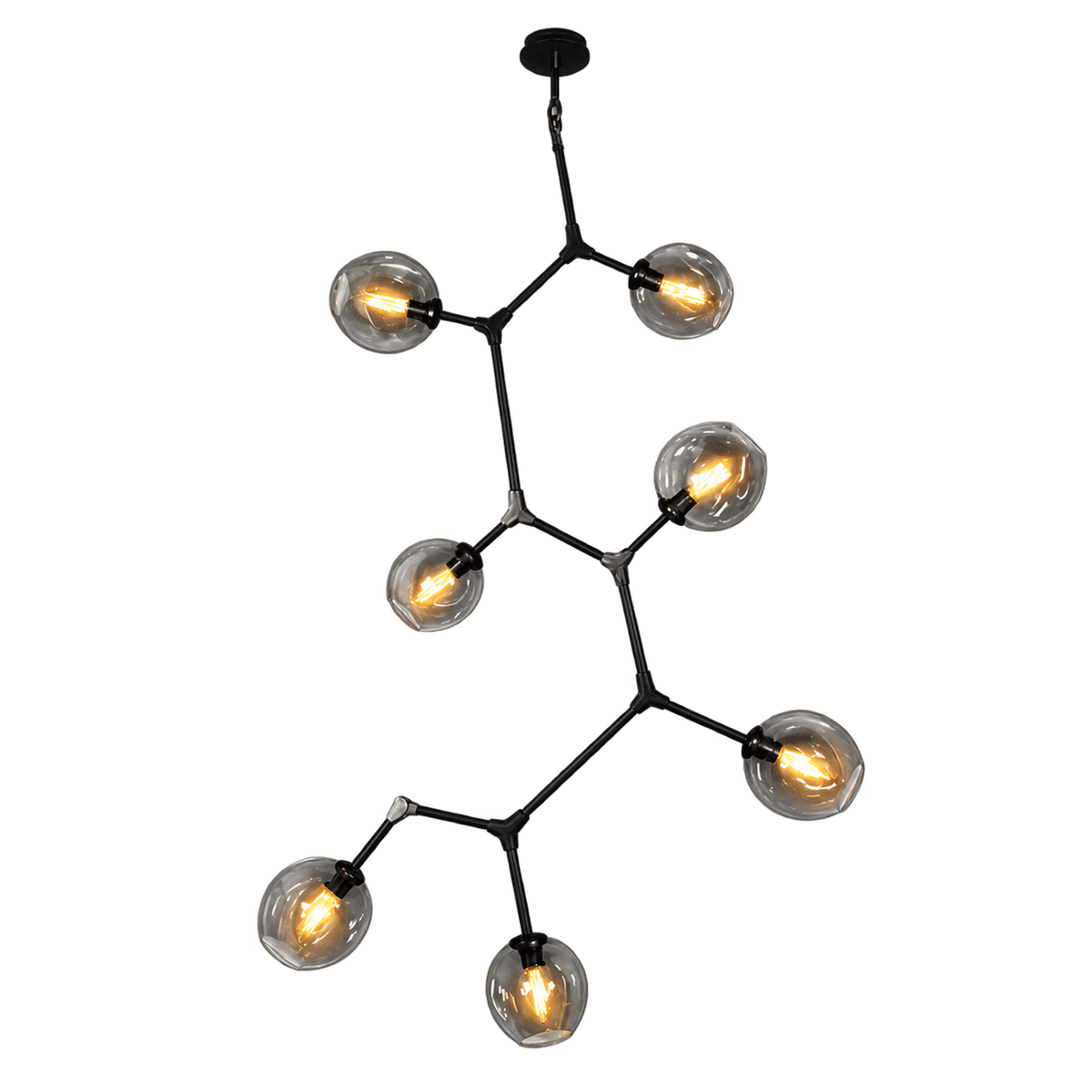 7 Light Molecule Vertical Pendant - Gold