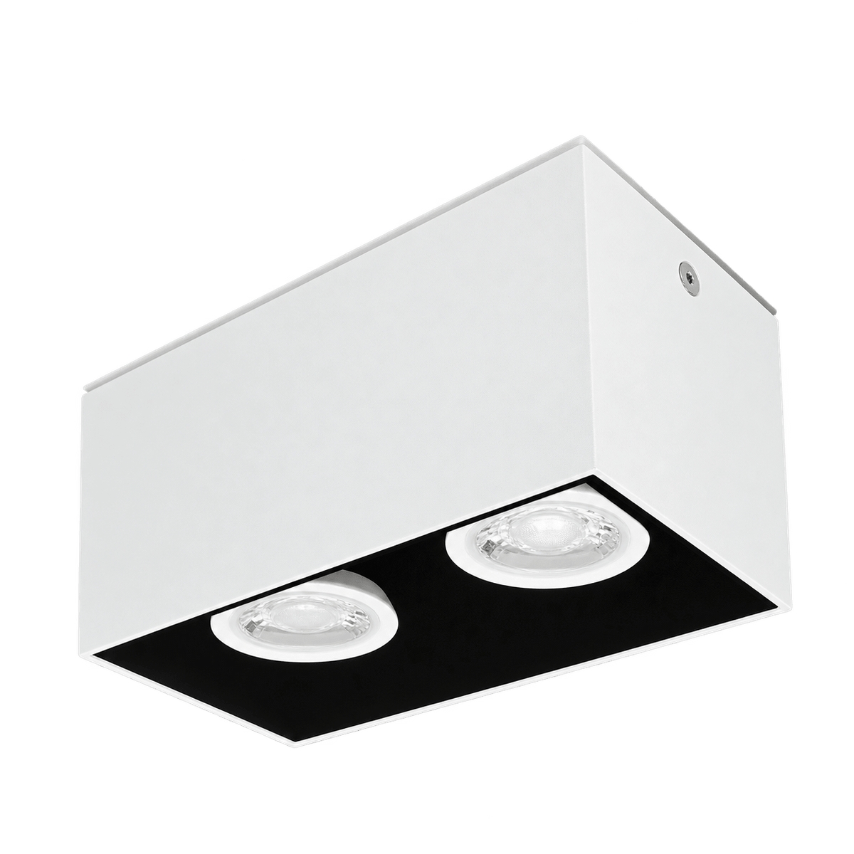Spazio White LED Downlight 2 Light Rectangular