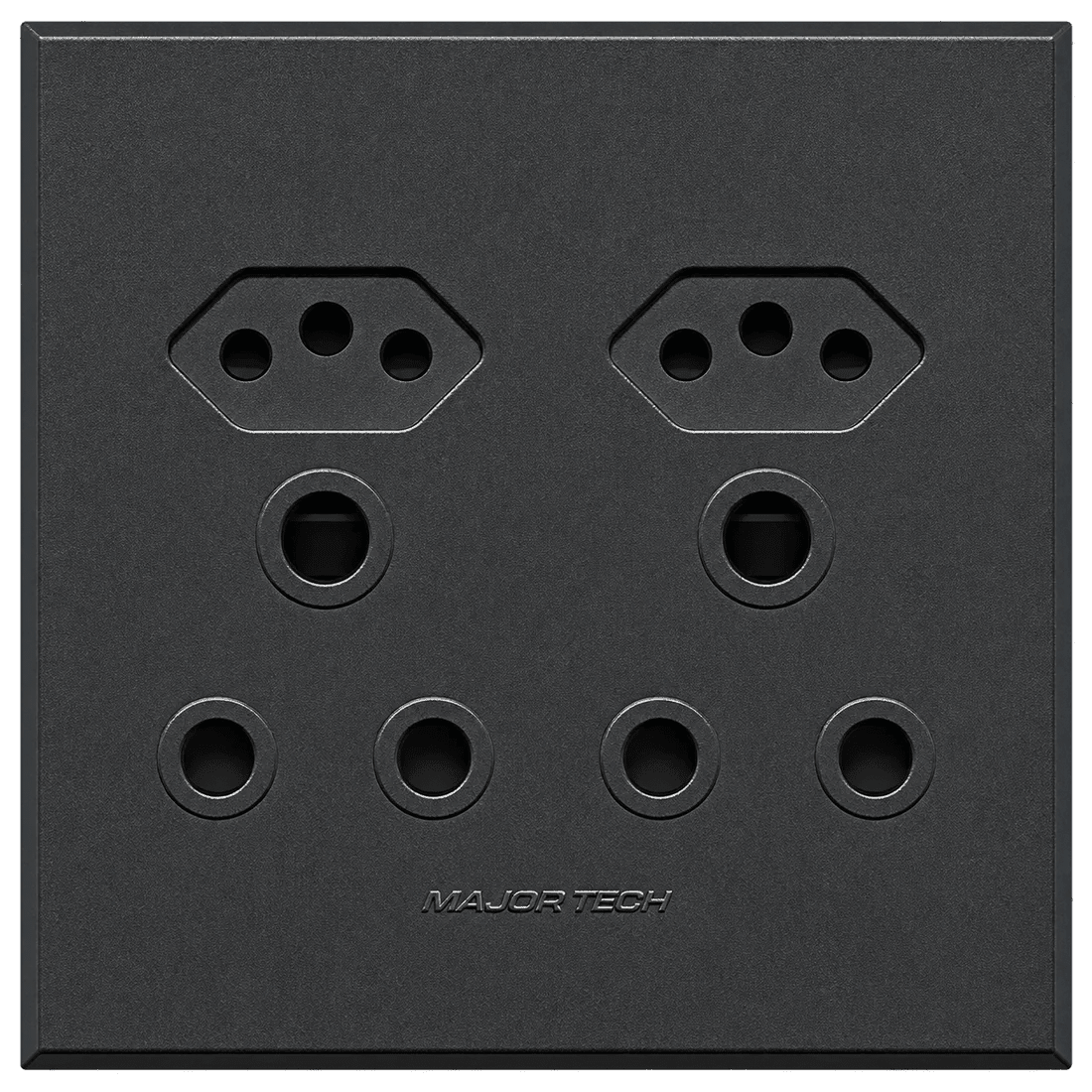 Veti 3 - 4 x 4 Unswitched RSA & V-Slim Sockets - Graphite