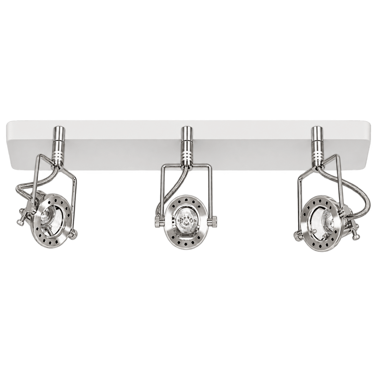 Satin Chrome 3-Light Swivel and Tilt Spotlight